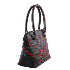 Multicoloured Shaded Woven Genuine Leather Women Handbag - WeMe