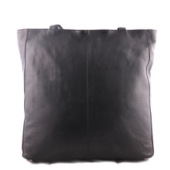 Laser Cut Genuine Leather Women Black Waxy HandBag - WeMe